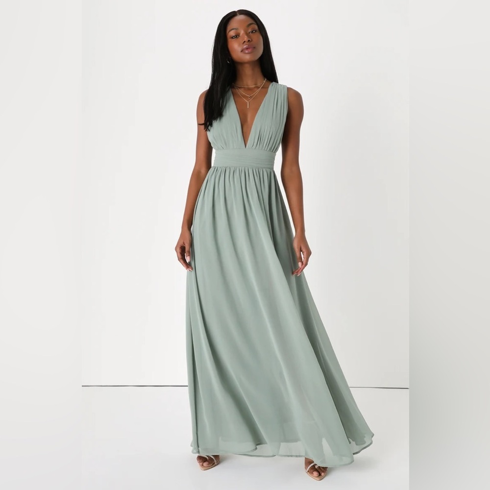 Heavenly Hues Sage Brush Maxi Dress - Picture 4 of 7